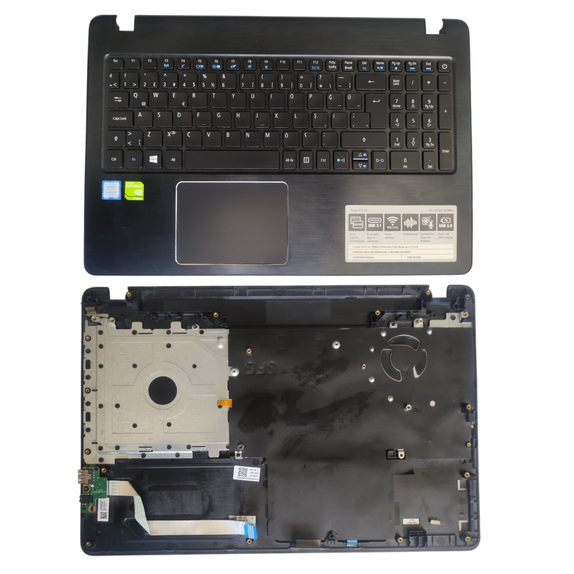 Acer Aspire F15 F5-573G-53WN Klavye Kasası OrjinalYedekParça
