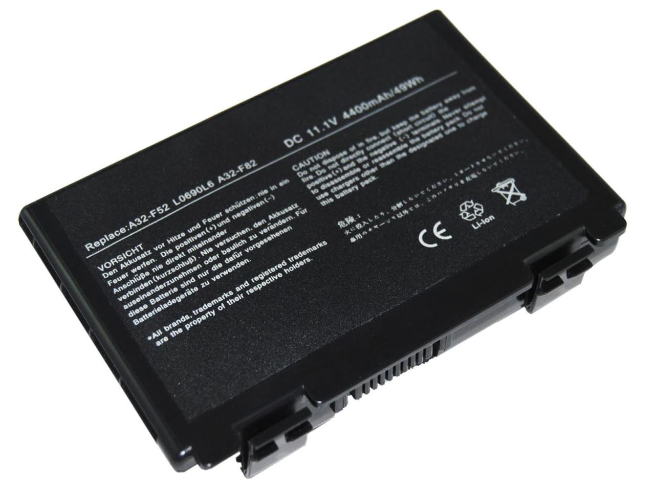 Asus F52, F52Q, F82, F82Q, K40, K40ij, K50, K50in K50ij, K60, K60ij, K61ic, K70ic, P50ij Batarya, Asus A32-F52, A32-F82, L0690L6, L0A2016,,  Pil